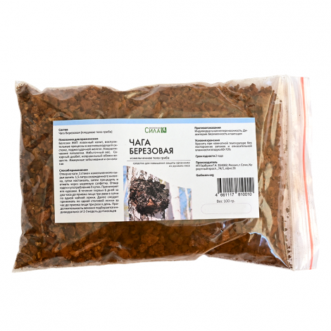 Тело гриба Березовая Чага, 100 г
